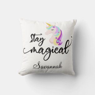 Personalized - Stay Magical Unicorn Throw Pillow