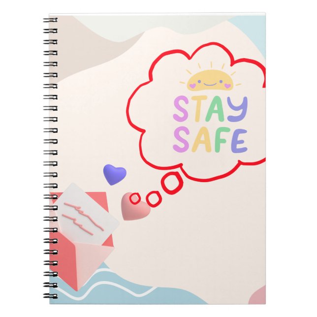 Personalized Stay Safe Spiral Notebook Journals (Front)