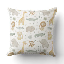 Personalized Stay Wild Safari Animals Baby Pillow