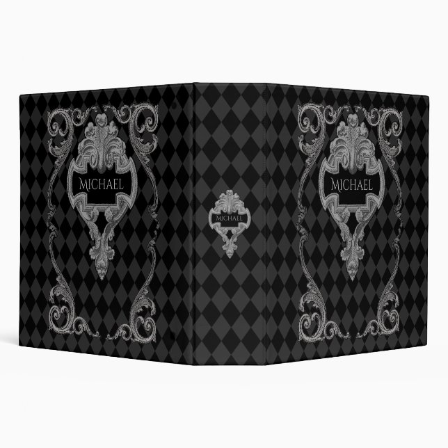 Personalized Steampunk Goth  3 Ring Binder (Background)
