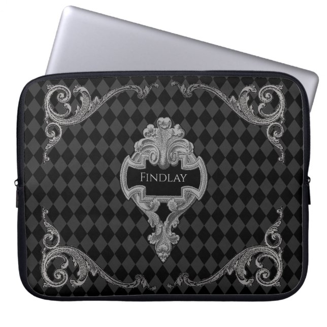 Personalized Steampunk Goth Laptop Sleeve (Front)