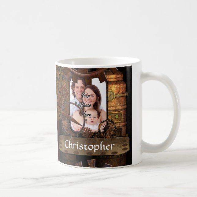 Personalized steampunk machinery coffee mug (Right)
