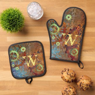Personalized Steampunk Rusty Clockwork Gears 