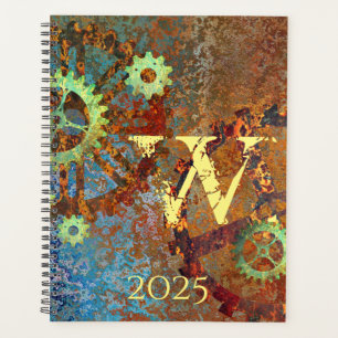 Personalized Steampunk Rusty Clockwork Gears Planner