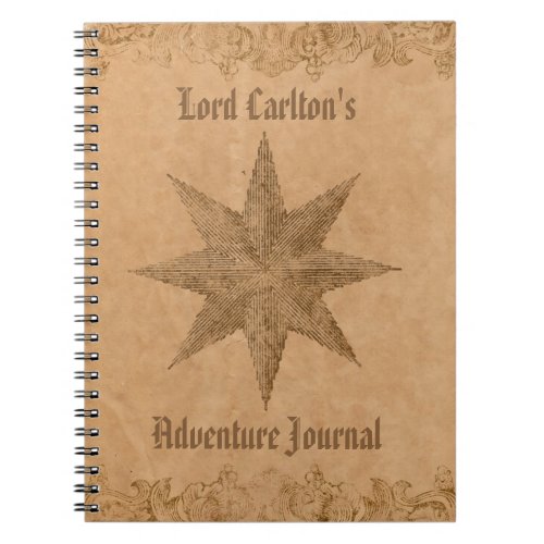 Personalized Steampunk Star Notebook