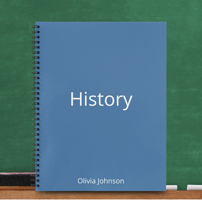 Personalized Steel Blue History Educational   Notebook (Delve Deeper into History with Our Captivating Blue Notebook.)