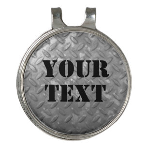 Personalized steel golf hat clip with ball marker