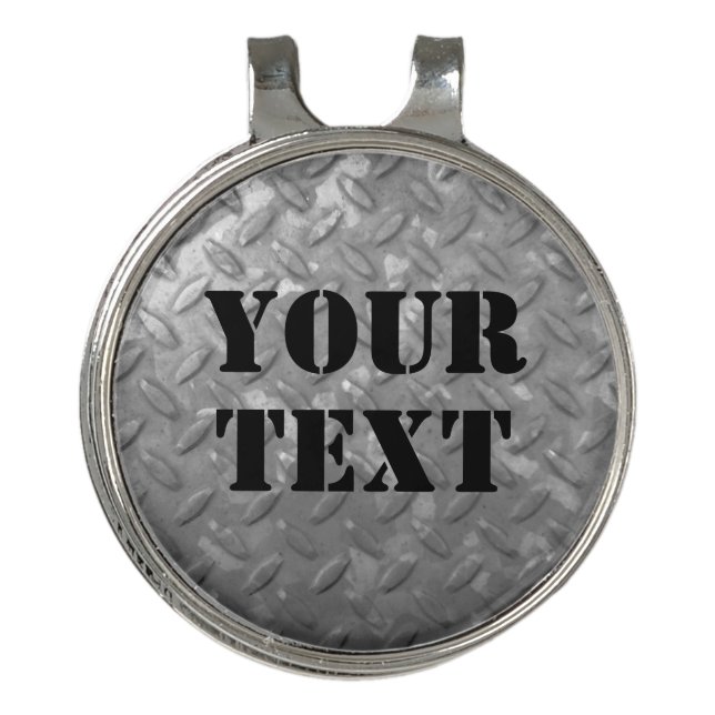 Personalized steel golf hat clip with ball marker (Front)