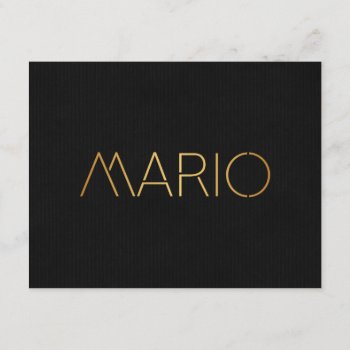 Personalized Stencil Font Mario Gold Black Invitation by Hakonart at Zazzle