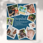 Personalized Stepdad Definition 9 Photo Blue Faux Canvas Print<br><div class="desc">Personalize with 9 favorite photos and personalized text for your special stepdad, stepfather or bonus dad to create a unique gift for Father's day, birthdays, Christmas or any day you want to show how much he means to you. A perfect way to show him how amazing he is every day....</div>