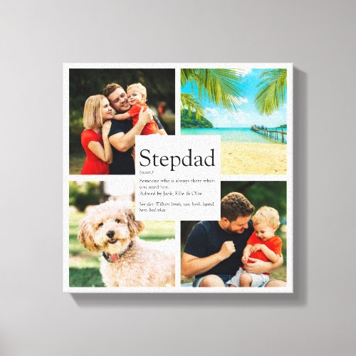 Personalized Stepdad Name Definition 4 Photo Canvas Print