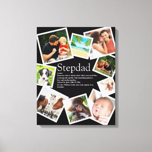 Personalized Stepdad Name Definition 9 Photo Canvas Print