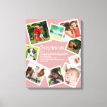 Personalized Stepmom Definition Blush Pink 9 Photo Canvas Print<br><div class="desc">Personalize with your her 9 favorite photos and personalized text for your special Stepmom, Stepmum, Stepmother or Bonus Mom to create a unique gift for Mother's day, birthdays, Christmas, baby showers, or any day you want to show how much she means to you. Show her how amazing she is every...</div>