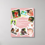 Personalized Stepmom Definition Blush Pink 9 Photo Canvas Print<br><div class="desc">Personalize with your her 9 favorite photos and personalized text for your special Stepmom, Stepmum, Stepmother or Bonus Mom to create a unique gift for Mother's day, birthdays, Christmas, baby showers, or any day you want to show how much she means to you. Show her how amazing she is every...</div>