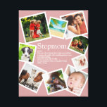 Personalized Stepmom Definition Blush Pink 9 Photo Canvas Print<br><div class="desc">Personalize with your her 9 favorite photos and personalized text for your special Stepmom, Stepmum, Stepmother or Bonus Mom to create a unique gift for Mother's day, birthdays, Christmas, baby showers, or any day you want to show how much she means to you. Show her how amazing she is every...</div>