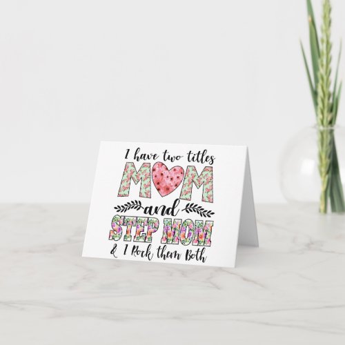 Personalized Stepmom Mothers Day Card