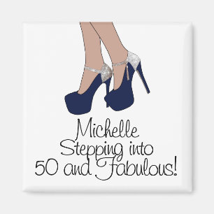 Personalized "Stepping into 50 and Fabulous" Party Magnet