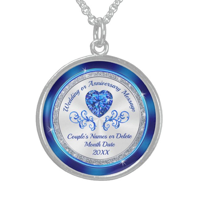 Personalized Sterling Silver Wedding Necklace (Front)