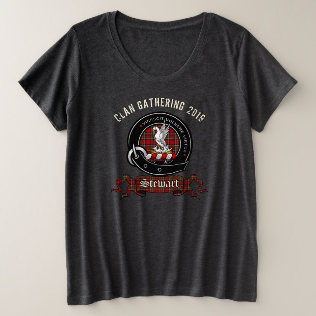 Personalized Stewart Clan Badge Women's Plus Size T-Shirt (Design Front)