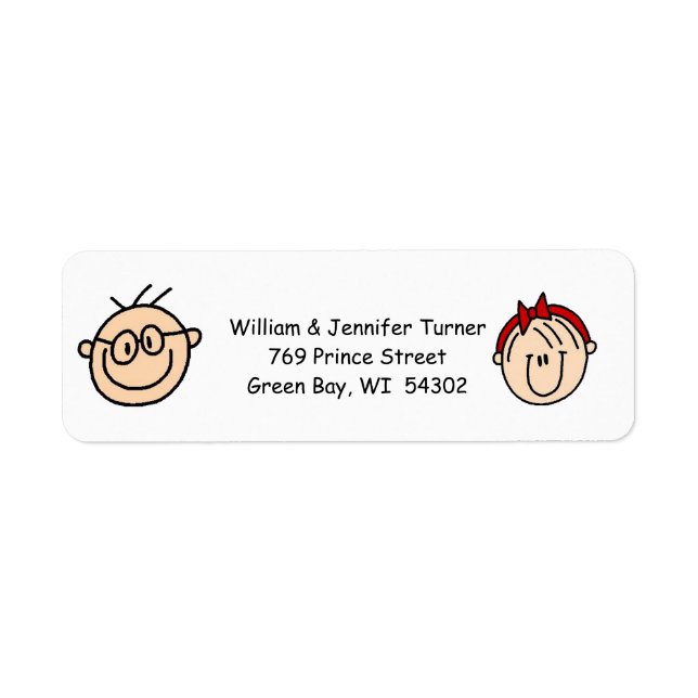 Personalized Stick Figure Address Labels (Front)