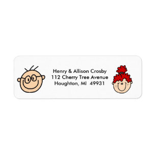 Personalized Stick Figure Address Labels