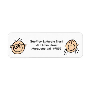 Personalized Stick Figure Address Labels