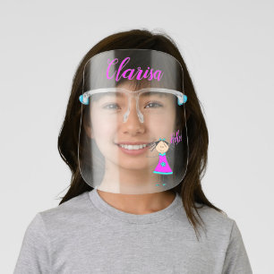 Personalized Stick Figure Kids' Face Shield