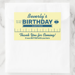 Personalized Stick of Butter Birthday Party Favor Rectangular Sticker