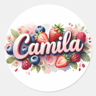 Personalized Sticker Camila Berry Floral Design