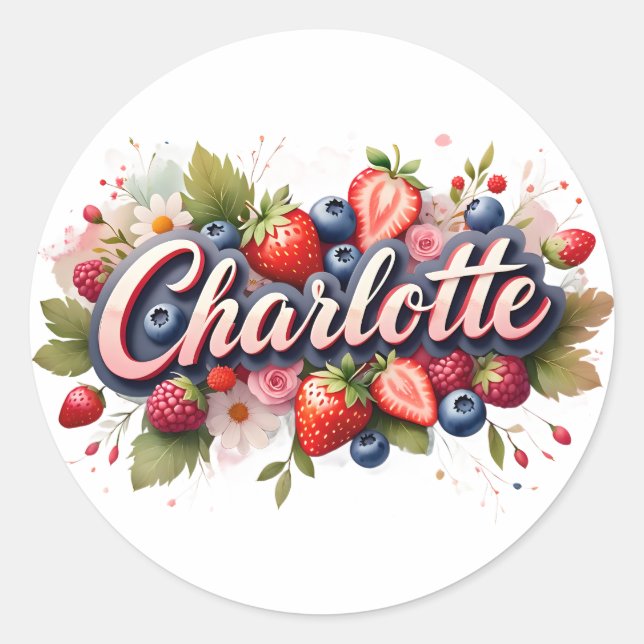 Personalized Sticker Charlotte Berry Floral Design (Front)