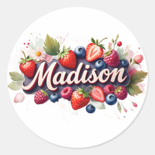 Personalized Sticker Madison Berry Floral Design
