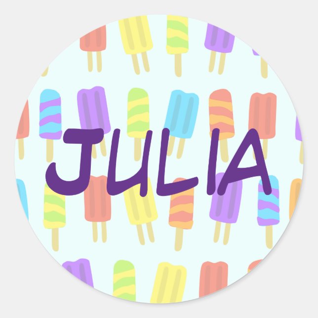 Personalized Sticker with Popsicle Pattern (Front)