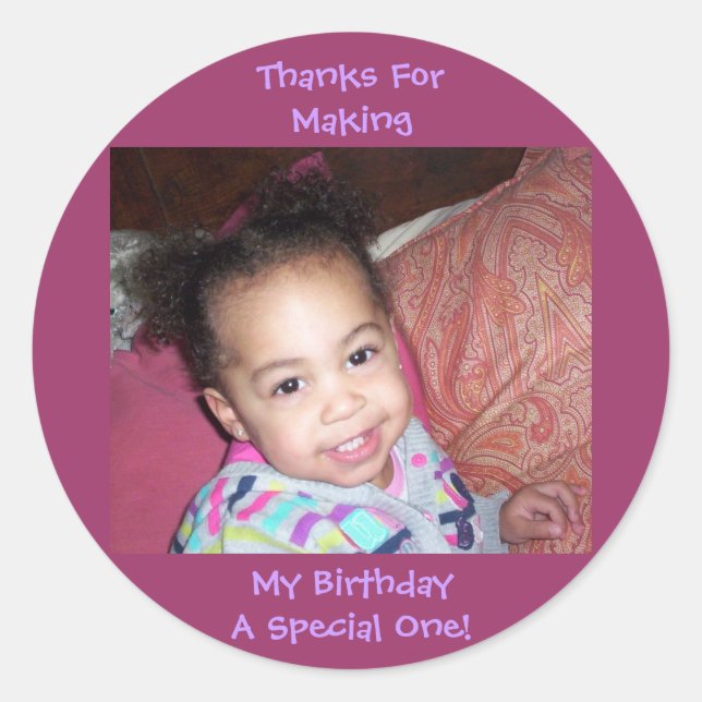 Personalized Stickers-Birthday Classic Round Sticker (Front)