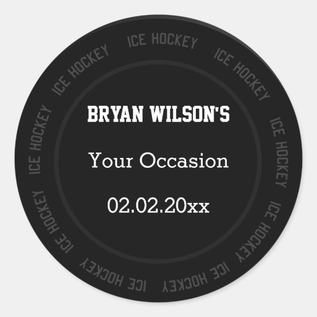 Personalized stickers Ice Hockey theme (Front)