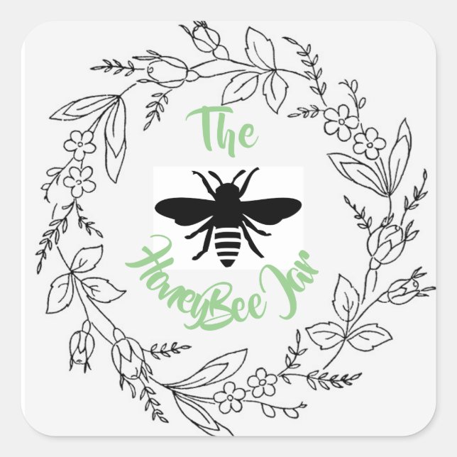 Personalized Stickers & Labels - HoneyBee Jar (Front)