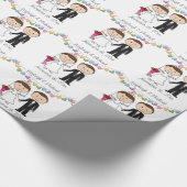 Personalized Stickfigure Wedding Wrapping Paper (Corner)