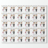 Personalized Stickfigure Wedding Wrapping Paper (Flat)