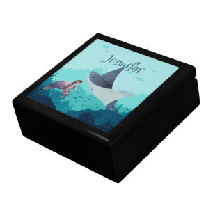 Personalized Stingray and Turtle Under the Sea Gift Box