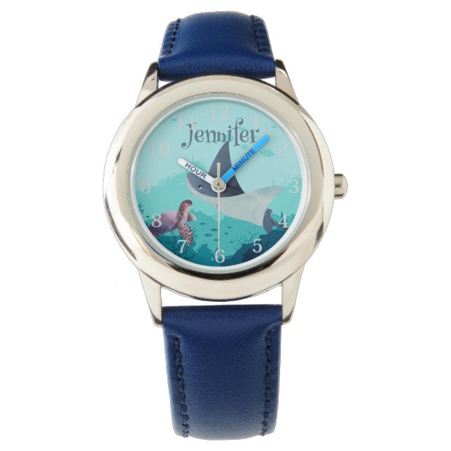 Personalized Stingray and Turtle Under the Sea Watch (Front)