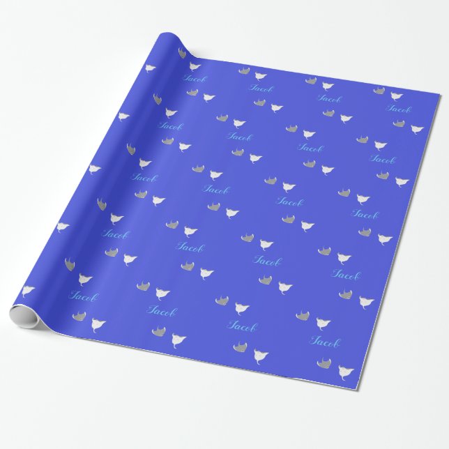 Personalized Stingray Wrapping Paper (Unrolled)