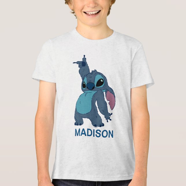 Personalized Stitch Dancing Graphic Tri-Blend Shirt (Front)