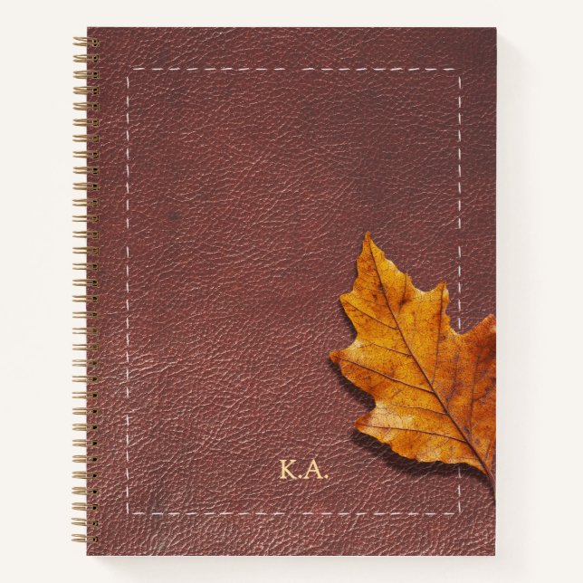 Personalized Stitched Leather Look Journal Gift (Front)