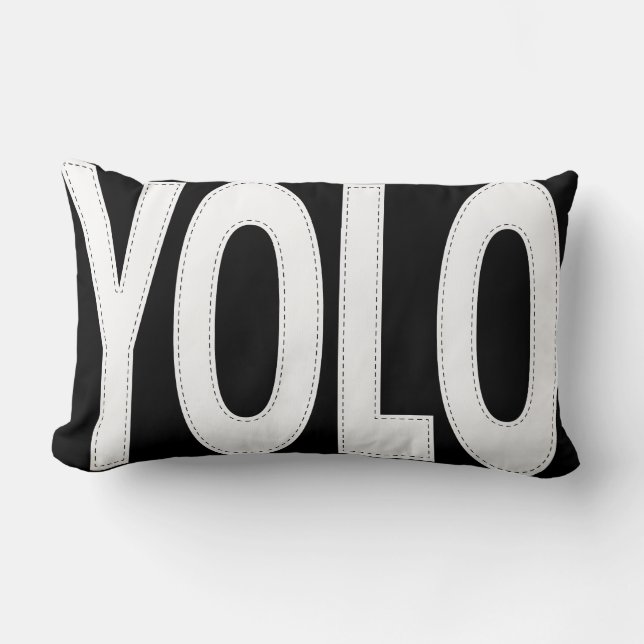 Personalized Stitched YOLO You Only Live Once Lumbar Pillow (Front)