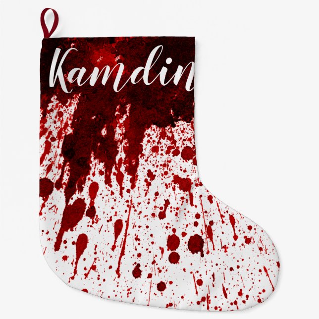 Personalized Stocking Blood Splatter Vampire Gothi (Front)