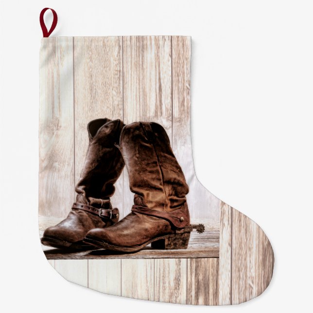 Personalized Stocking boots country rustic western (Front)