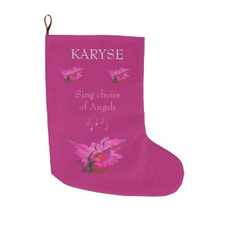 Personalized Stocking for Christmas, Pink Angel