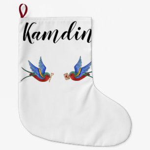Personalized Stocking Traditional Bird Tattoo Spar