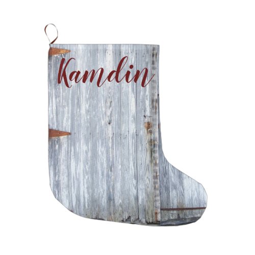 Personalized Stocking White Wash Wood Barn Door Co