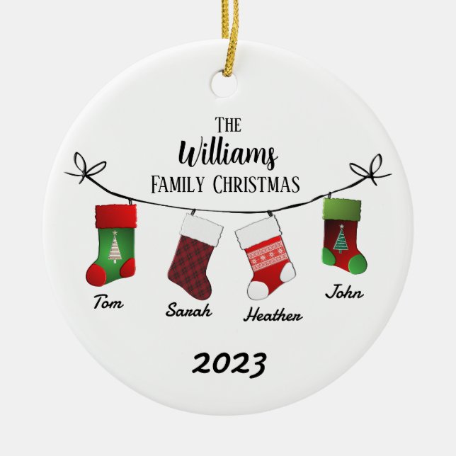 Personalized Stockings Ceramic Ornament (Front)