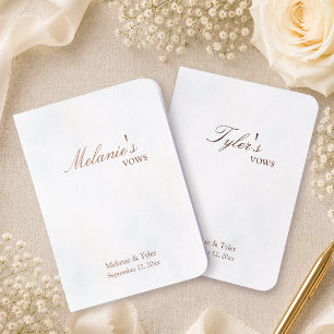 Personalized Stone Chapel Church Wedding His & Her Foil Vow Books